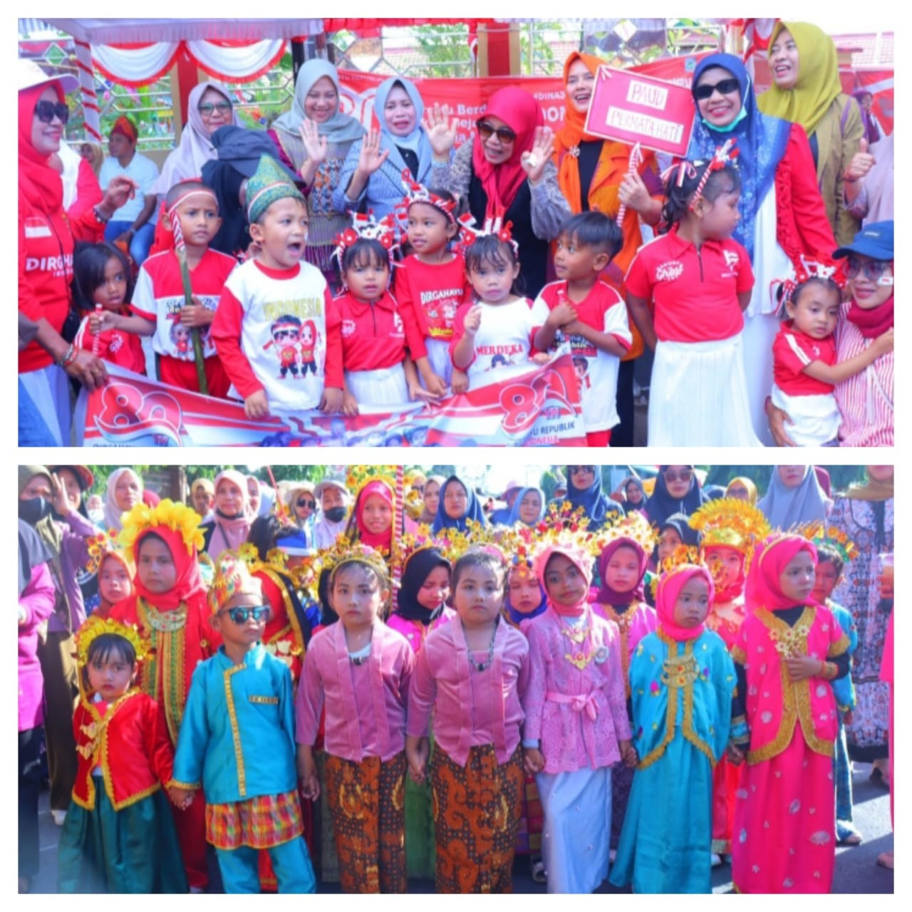 Ketua TP. PKK dan Ketua GOW Kab. Dompu Hadiri Carnaval Budaya Dengan Peserta Anak