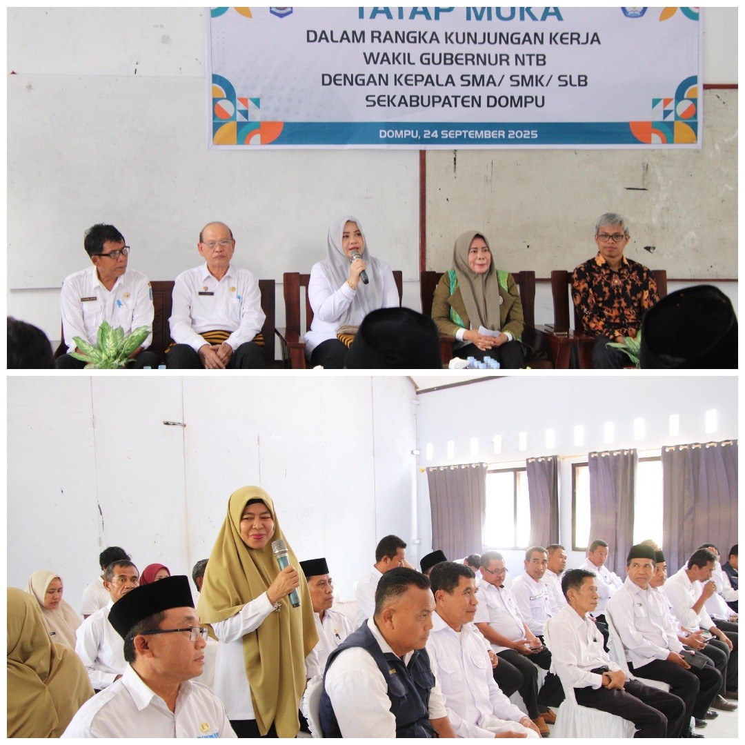Wagub NTB  Didampingi Asisten I Setda, Tatap Muka Dengan Kepala SMA, SMK dan SLB Se Kabupaten Dompu